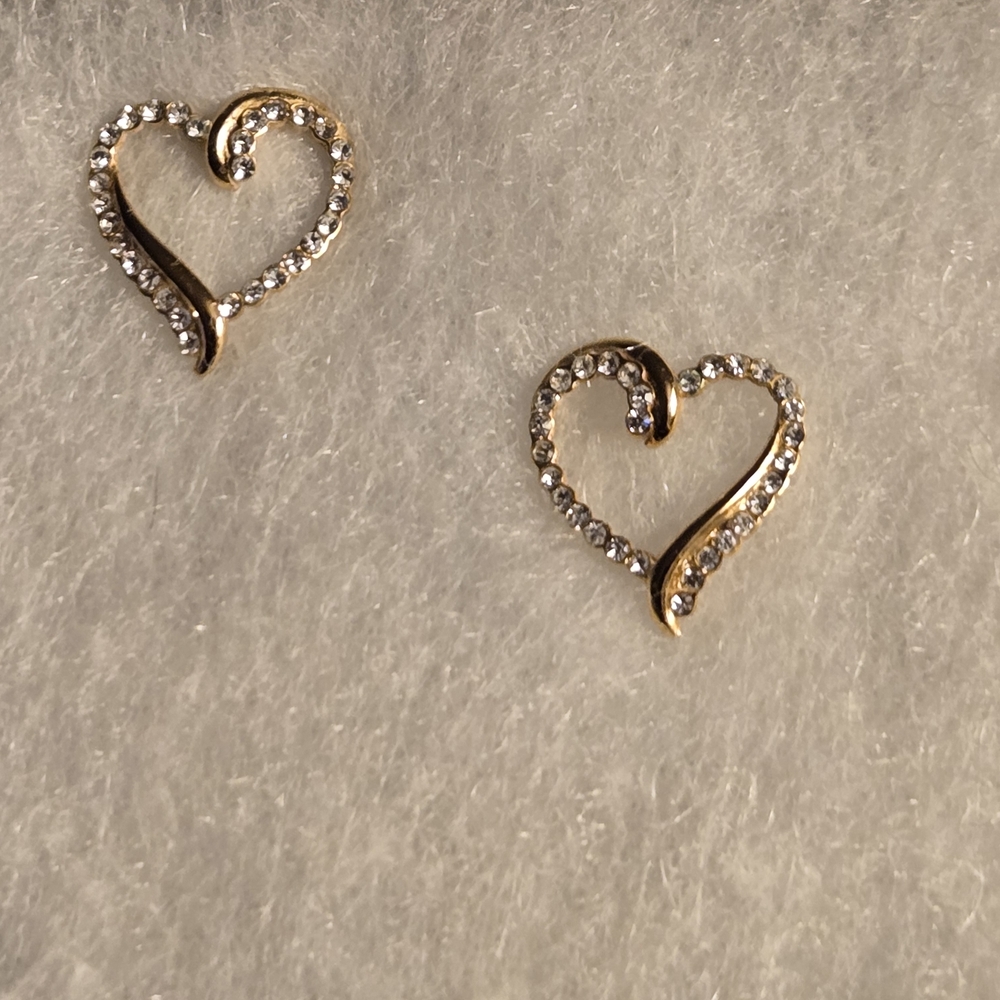 14k Over Silver Heart Shaped Earrings